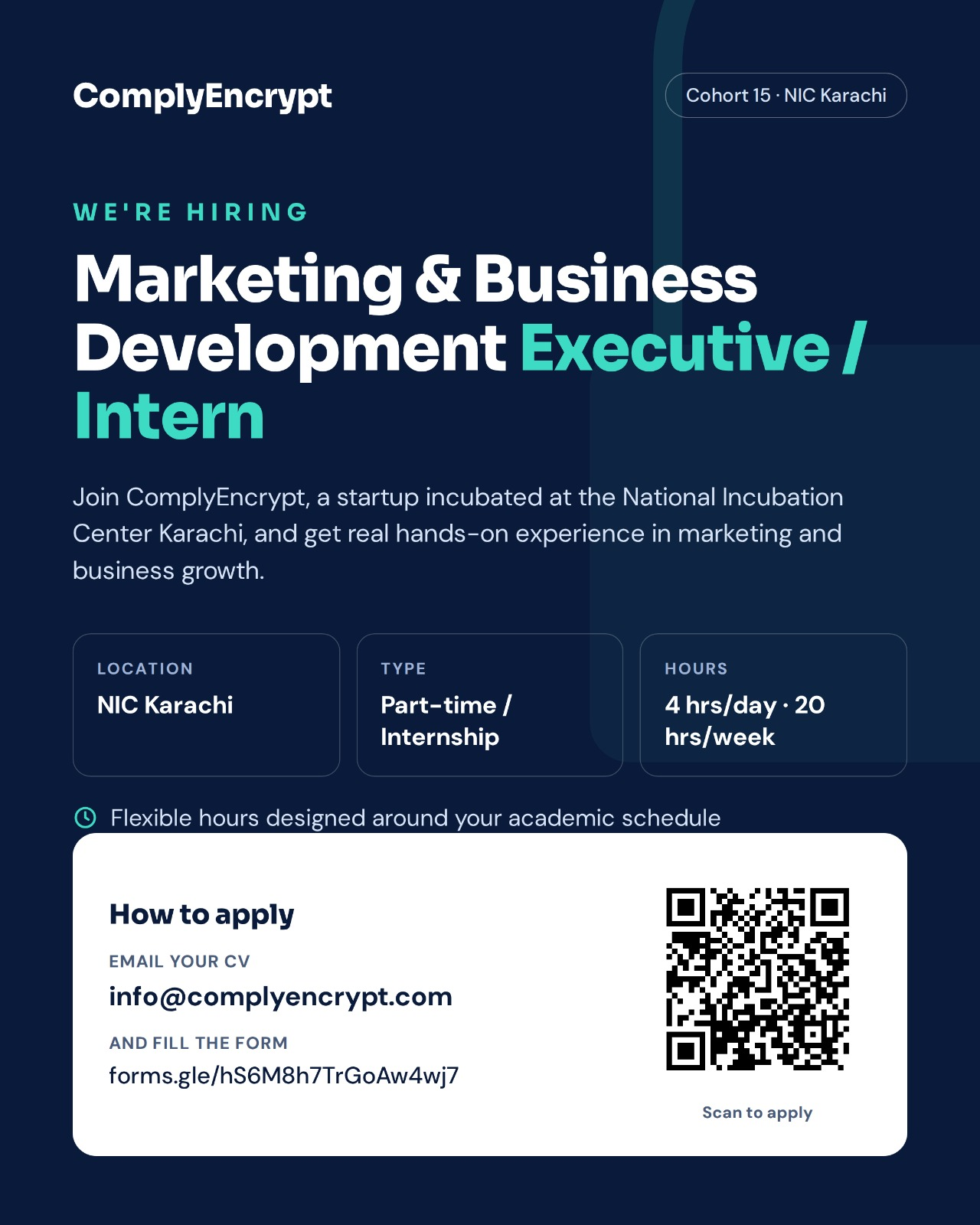Marketing & Business Development Executive / Intern hiring poster